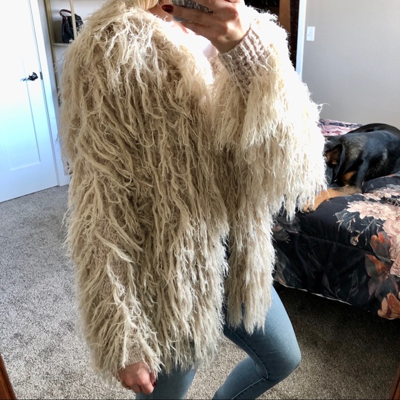 Free People Cream shaggy Sweater - Picture 5 of 7